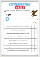 Aperçu - Feuilles d'exercices - Compréhension écrite – Aigle + corrigés - Page 2