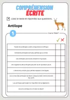 Aperçu - Feuilles d'exercices - Compréhension écrite – Antilope + corrigés - Page 2