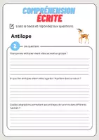 Aperçu - Feuilles d'exercices - Compréhension écrite – Antilope + corrigés - Page 3