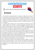 Aperçu - Feuilles d'exercices - Compréhension écrite – Arménie + corrigés - Page 1