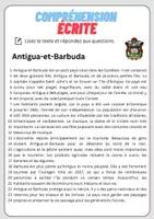Aperçu - Feuilles d'exercices - Compréhension écrite – Antigua-et-Barbuda + corrigés - Page 1