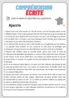Aperçu - Feuilles d'exercices - Compréhension écrite – Ajaccio + corrigés - Page 1