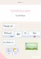 Vorschau - Poster - Tafelkalender - Kalender für die Grundschule (blau) - Deckblatt