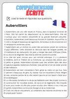 Aperçu - Feuilles d'exercices - Compréhension écrite – Aubervilliers + corrigés - Page 1