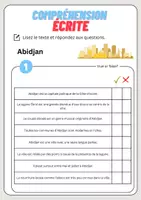 Aperçu - Feuilles d'exercices - Compréhension écrite – Abidjan + corrigés - Page 2