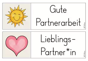 Vorschau - Merkblätter - Verabredungskalender - Partnerarbeit/ Arbeitspartner (beige, blau, grün) - Seite 1