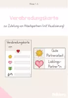 Vorschau - Merkblätter - Verabredungskalender - Partnerarbeit/ Arbeitspartner (beige, blau, grün) - Deckblatt