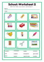 Vorschau - Arbeitsblätter - Englisch – School Vocabulary – 2 Arbeitsblätter - Deckblatt