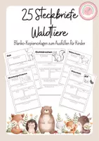 Vorschau - Arbeitsblätter - Steckbriefe mit 25 Waldtieren zum Ausfüllen für Kinder - Deckblatt