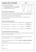 Vorschau - Arbeitsblätter - Volumen Pyramide herleiten - mathematisches Experiment mit Arbeitsblatt - Seite 2