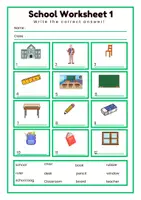 Vorschau - Arbeitsblätter - School Vocabulary – 8 Arbeitsblätter für Anfänger (A1) - Seite 1