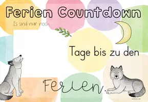 Vorschau - Poster - Sommerferien Countdown Grundschule | Klassentier Wolf / Wolfklasse - Seite 3