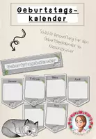 Vorschau - Poster - Geburtstagskalender Grundschule | Klassentier Wolf / Wolfklasse - Deckblatt