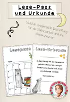 Vorschau - Mal- und Bastelvorlagen - Lesepass und Urkunde Grundschule | Klassentier Wolf / Wolfklasse - Deckblatt