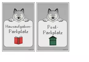 Vorschau - Bildkarten - Parkplatz-Karten Grundschule | Klassentier Wolf / Wolfklasse - Seite 3