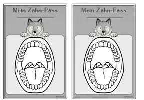 Vorschau - Mal- und Bastelvorlagen - Zahnpass Grundschule | Klassentier Wolf / Wolfklasse - Seite 3