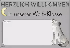 Vorschau - Poster - Willkommensschild Grundschule | Klassentier Wolf / Wolfklasse - Seite 3