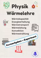 Vorschau - Arbeitsblätter - Physik Wärmelehre - Kurzaufgaben/ Experiment - Wärmekapazität Wärmetransport - Deckblatt