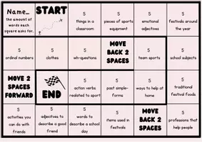 Vorschau - Arbeitsblätter - Board Game/ Brettspiel zum Wortschatz Young World 3 - Seite 1