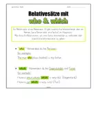 Vorschau - Merkblätter - who and which, relative clauses - entry (Eintrag) - Deckblatt