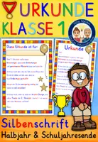 Vorschau - Fördermaterial/Inklusion - Urkunden für Erstklässler / 1. Halbjahr & 1. Schuljahr SILBENSCHRIFT - Deckblatt