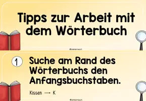 Vorschau - Präsentationen/Tafelbilder - Wörterbucharbeit Tafelmaterial und Merkzettel - Seite 1