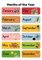 Vorschau - Arbeitsblätter - Months of the Year/ Days of the week Lernkarten - Seite 1