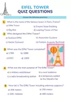 Vorschau - Arbeitsblätter - EIFEL TOWER Quız Questıons with Answers - Deckblatt