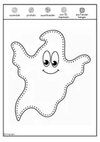 Vorschau - Mal- und Bastelvorlagen - Halloween Fensterbild Gespenster Prickeln / Prickelbilder Geist - Seite 1