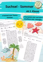 Vorschau - Arbeitsblätter - Suchsel - Sommer ab 2.Klasse - Deckblatt