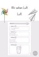 Vorschau - Arbeitsblätter - Luft - "Wir sehen Luft" Klasse 1 - 2 - Deckblatt