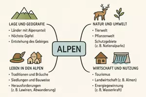 Vorschau - Arbeitsblätter - Arbeitsblatt zum Thema "Alpen" + Onlineübung & MP3 + Mindmap + Infografik - Seite 2
