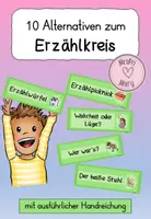 Vorschau - Aufgabenkarten - Erzählkreis Grundschule: 10 kreative Alternativen für Klasse 3 & 4 – Wochenende, Ferien & Morgenkreis - Deckblatt