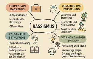 Vorschau - Arbeitsblätter - AB mit Fragen zum Thema "Rassismus" + Lösungsblatt + Mindmap + Infografik - Seite 2