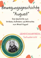 Vorschau - Text - Bewegungsgeschichte August - zum Vorlesen, Auflockern und Mitmachen - Deckblatt