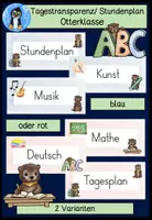 Vorschau - Präsentationen/Tafelbilder - Tagestransparenzen „Otterklasse“ – Stundenplan- und Tagesstruktur-Karten für die Grundschule mit dem Klassentier Otter - Deckblatt