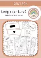Vorschau - Arbeitsblätter - langer oder kurzer Vokal? - Bildkarten und Arbeitsblätter - Deckblatt