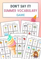 Aperçu - Jeux - Don't say it: Summer & Holidays / Vocabulary Game / English / EFL - Page de couverture
