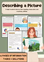 Vorschau - Arbeitsblätter - Picture Description – English Vocabulary, Speaking, Tenses - Deckblatt