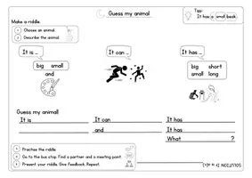 Vorschau - Arbeitsblätter - Wild Animals beschreiben (Anwendungsstunde) - Deckblatt