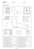 Vista previa - Hojas de trabajo - Bedroom / Dormitorio: Read and Color 1 (Hoja de trabajo de inglés) - página 2