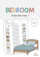 Vista previa - Hojas de trabajo - Bedroom / Dormitorio: Draw the lines 1 (Hoja de trabajo de inglés) - Portada