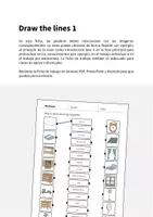 Vista previa - Hojas de trabajo - Bedroom / Dormitorio: Draw the lines 1 (Hoja de trabajo de inglés) - página 1