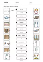 Vista previa - Hojas de trabajo - Bedroom / Dormitorio: Draw the lines 1 (Hoja de trabajo de inglés) - página 2