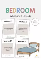 Vista previa - Tarjetas / Manipulativos - Bedroom / Dormitorio: What am I? - Cards (Juego de adivinanzas para la clase de inglés) - Portada