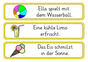 Vorschau - Aufgabenkarten - Schleichdiktat zum Sommer für Klasse 2 - Seite 1