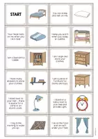 Vista previa - Manualidades / Dibujos para colorear - Bedroom / Dormitorio: Reading Domino (Juego para la clase de inglés) - página 2