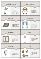 Vista previa - Manualidades / Dibujos para colorear - Bedroom / Dormitorio: Puzzle (Rompecabezas para la clase de inglés) - página 3