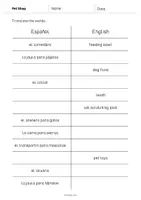 Vista previa - Evaluación - Pet Shop / Tienda de animales: Vocabulary Mini Test (Test para la clase de inglés) - página 2