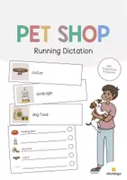 Vista previa - Juegos / Gamificación - Pet Shop / Tienda de animales: Running Dictation (Dictado en movimiento para la clase de inglés) - Portada
